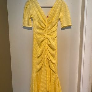 Staud Dress - Yellow / White Checkered